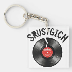 Porte-clés Disque vinyle punk rock rétro fissuré