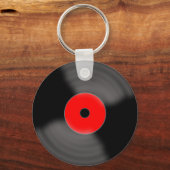 Porte-clés disque vinyle Rock Roll Rouge (Verso)