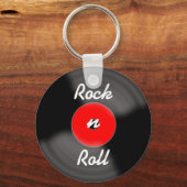 Porte-clés disque vinyle Rock Roll Rouge (Recto)