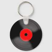 Porte-clés disque vinyle Rock Roll Rouge (Verso)