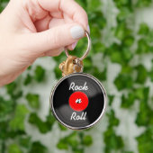Porte-clés disque vinyle Rock Roll Rouge (Main)