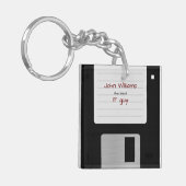 Porte-clés Disquette d'ordinateur 80s amusant Retro (Devant gauche)