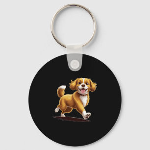 Porte-clés Distraction de chien � conception rétro-Amoureux d