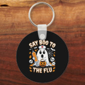 Porte-clés Dites Boo À L'Infirmière Fantôme De Grippe Design (Recto)