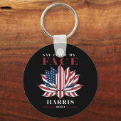 Porte-clés Dites-Le À Mon Visage Kamala Harris 2024 USA Lotus (Recto)