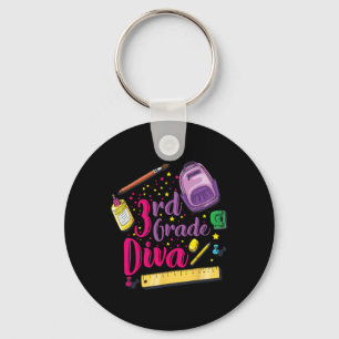 Porte-clés Diva 3e Année Premier Jour De L'École Vêtements Fi