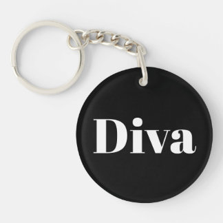 Porte-clés Diva Opera Singa Musique Style Chic Blanc Noir