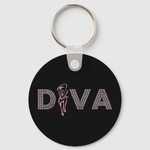 Porte-clés Diva rose