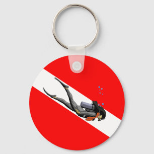 Porte-clés Diver Et Drapeau