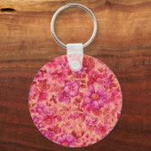 Porte-clés Diverses fleurs en fleurs en rose et violet chaud (Recto)
