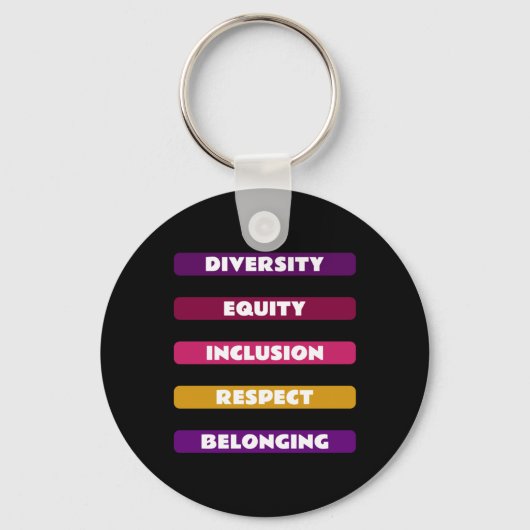 Porte-clés Diversité Équité Inclusion Respect Appartenance Pa (Recto)