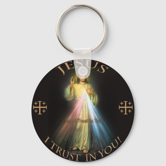 PORTE-CLÉS DIVINE MERCY, JÉSUS J'AI CONFIANCE EN VOUS. (Recto)