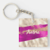 Porte-clés do-it-yourself Nom Brush Texte Fuchsia Platinum Fa (Devant)