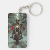 Porte-clés Doberman Chien équitation Moto Noël (Dos)