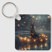 Porte-clés Doberman Christmas Festive Voyage (Recto)