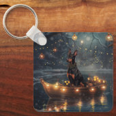 Porte-clés Doberman Christmas Festive Voyage (Recto)