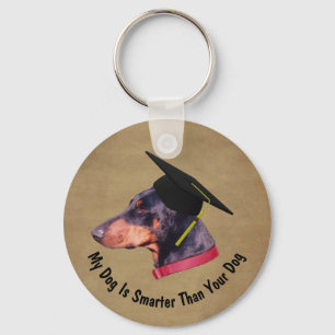 Porte-clés Doberman Mon chien est plus intelligent que votre 