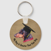 Porte-clés Doberman My Dog Is Smarter Than Your Dog Funny (Verso)