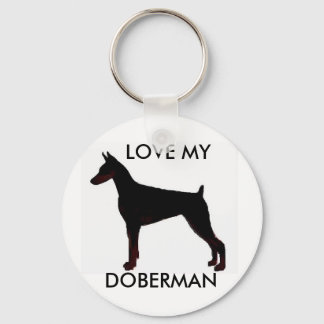 Porte-clés doberman noir, AIME MON, DOBERMAN