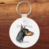 Porte-clés Doberman Pinscher (blk) Maman 2 (Recto)