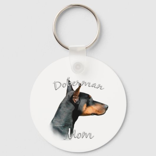 Porte-clés Doberman Pinscher (blk) Maman 2 (Recto)