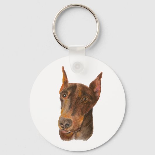 Porte-clés Doberman Pinscher Keychain Fob (Recto)
