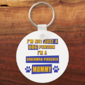 Porte-clés Doberman Pinscher maman (Recto)