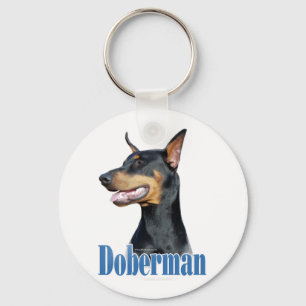 Porte-clés Doberman Pinscher (noir) Nom