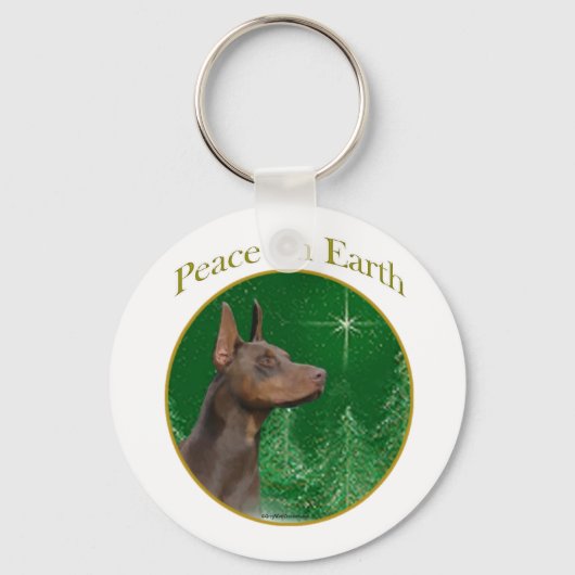 Porte-clés Doberman Pinscher Peace (Recto)