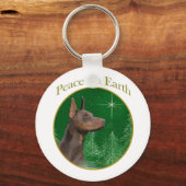 Porte-clés Doberman Pinscher Peace (Recto)