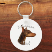 Porte-clés Doberman Pinscher (rouge) Papa 2 (Recto)