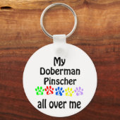 Porte-clés Doberman Pinscher Walks Design (Recto)