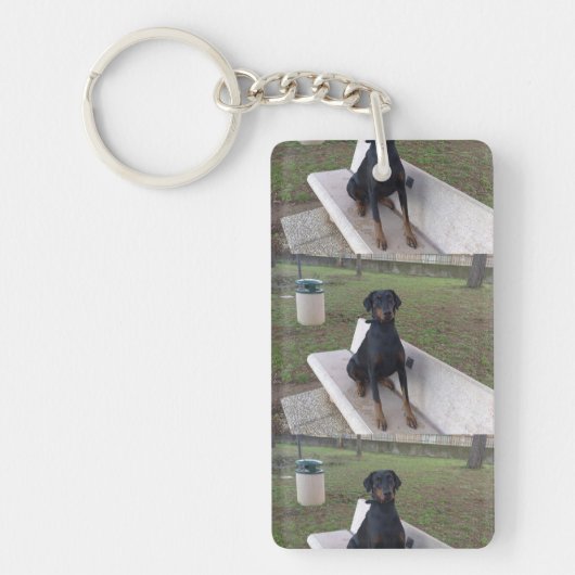Porte-clés doberman pinting (Devant)