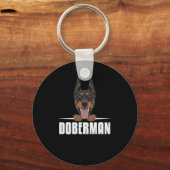 Porte-clés Doberman souriant (Recto)