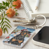 Porte-clés Doberman Winter Wonderland Christmas Joy (Devant droit)