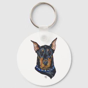 Porte-clés Dobermann noir