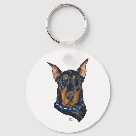 Porte-clés Dobermann noir (Recto)