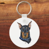 Porte-clés Dobermann noir (Recto)