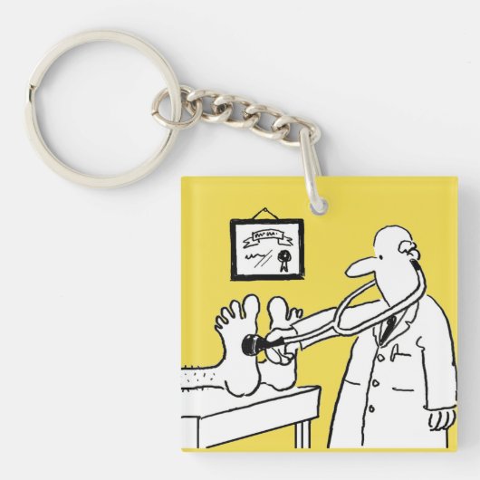 Porte-clés Docteur avec pied de contrôle de stéthoscope (Devant)
