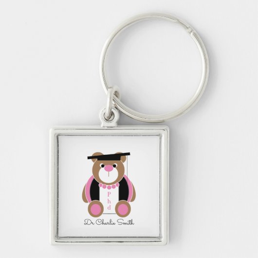 Porte-clés Docteur en philosophie félicitations ours mignon (Devant)