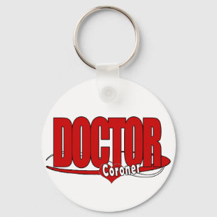 PORTE-CLÉS DOCTEUR ROUGE DE LOGO DE CORONER GRAND