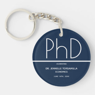 Porte-clés Doctorat Porte - clé bleu du groupe de diplômés