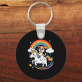 Porte-clés Dog And Unicorn Space Galaxy Rainbow Dogs (Recto)