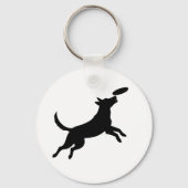 Porte-clés dog jumping to catch a frisbee (Verso)