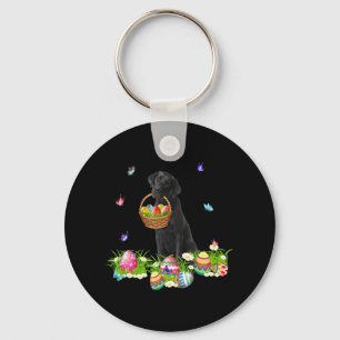 Porte-clés Dog Lover Bunny Black Labrador Dog & Easter Eggs