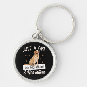 Porte-clés Dog Lover   Just A Girl Who Loves Labrador Tattoos