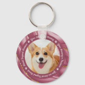 Porte-clés Dog Memorial Rose Gold 2 Personalized Pet Photo (Verso)