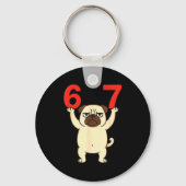 Porte-clés Dog Pug Funny 67 Meme Six Seven  (Recto)