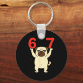 Porte-clés Dog Pug Funny 67 Meme Six Seven  (Recto)