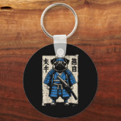 Porte-clés Dog Pug Samurai Funny Japanese Warrior Art Men Wom (Recto)